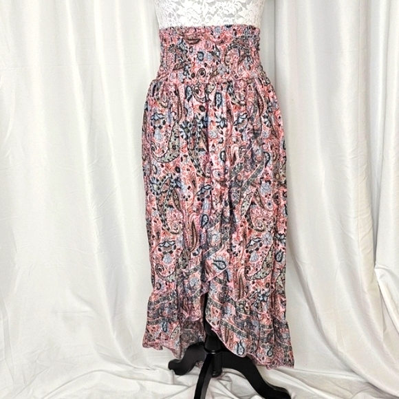 Silk Floral Pink Paisley Women's Skirt - Picture 1 of 6